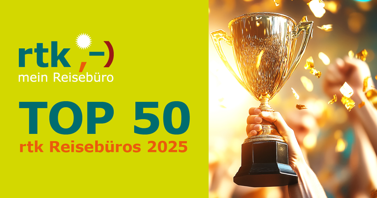 Siegel: TOP 50 rtk Reisebüros 2025